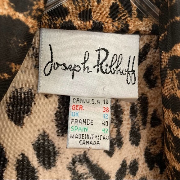 Joseph Ribkoff Leopard Print Cocktail Dress Sz 10 - Picture 4 of 12
